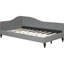 Lit de jour simple en forme de L avec housse en lin gris et pieds en bois massif fiables-1230423617