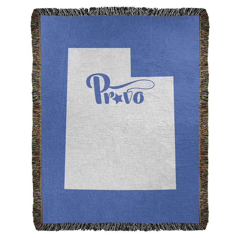Jeté en coton tissé provo utah, l 37 po x L 52 po, Bleu