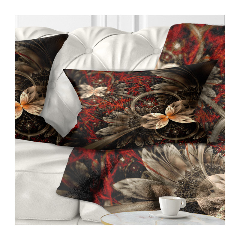 Coussin lombaire à motif floral fractal