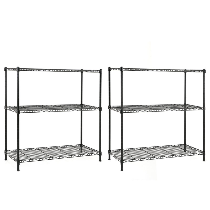 Metal wire shelving, Black