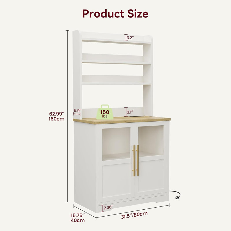 Armoire à micro-ondes en verre transparent, support à micro-ondes moderne, mobilier de cuisine élégant, tablette à micro-ondes compacte