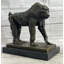 Sculpture Babboon singe en bronze, art original sur base de marbre