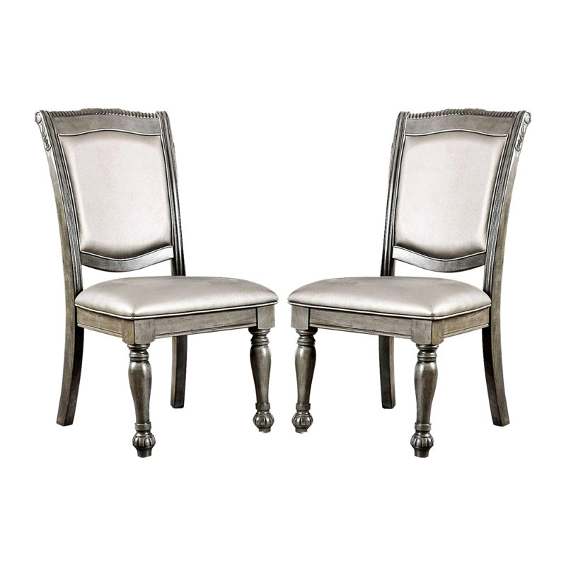 Ensemble de 2 chaises d'appoint rembourrées en similicuir