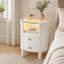 Table de chevet 2 tiroirs avec lumière DEL, table d'appoint moderne avec plateau en verre