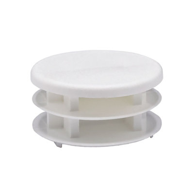 Embout rond en plastique pour tubes Outwater (25 pièces) | Bouchon de tube de 1-1 / 2 po de diamètre / Glissière de chaise / Protecteur de plancher / Fermeture de tube / Bouchon de trou de tube / Bouchon de tuyau | Convient aux tubes multi-calibre | Blanc texturé | Robuste