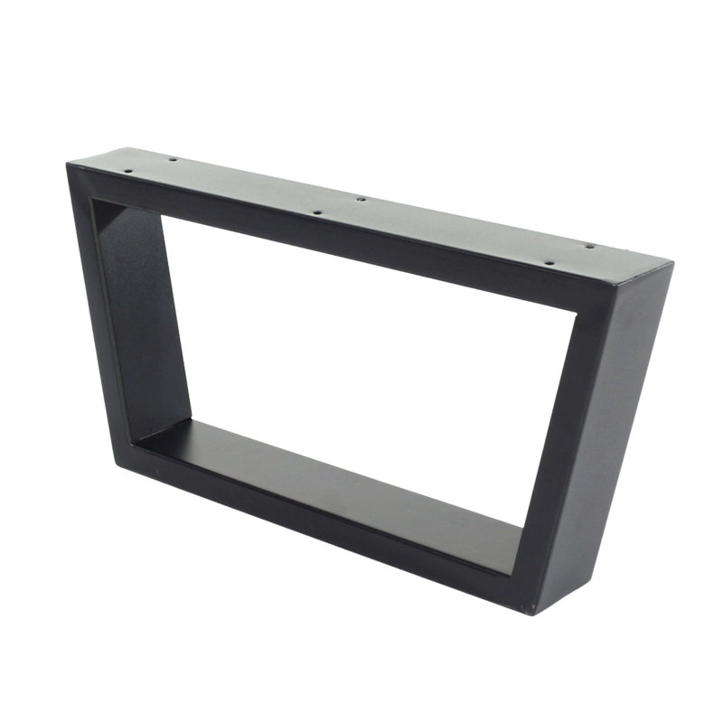 Small Angular Pair of Legs with Black Industrial Design - For DIY, Furniture, Tables, 20cm H x 38cm W x 6cm D