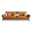 Causeuse coussin orange en cuir véritable-984885472