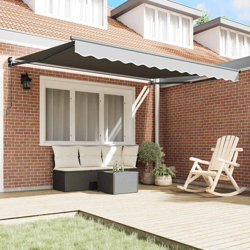 Retractable Awning, 450 cm W x 300 cm D, Anthracite/Black
