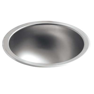 Lavabo de salle de bain circulaire à double fixation en métal Bolero
