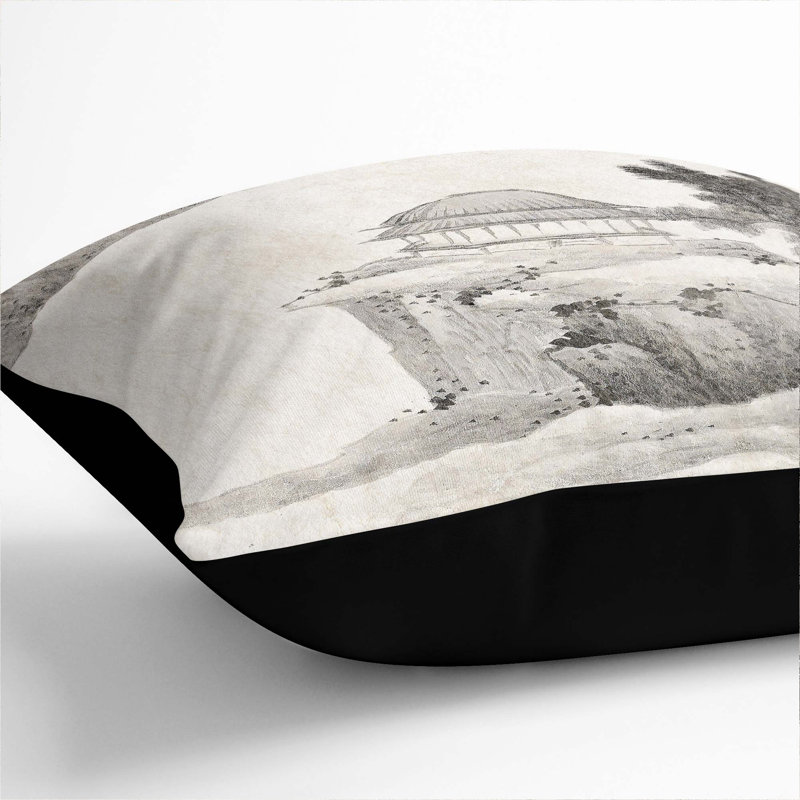 Square Cushion, 55cm H x 55cm W x 20cm D, Black