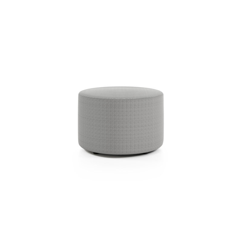 Hester Round Pouf, Houndstooth Velvet