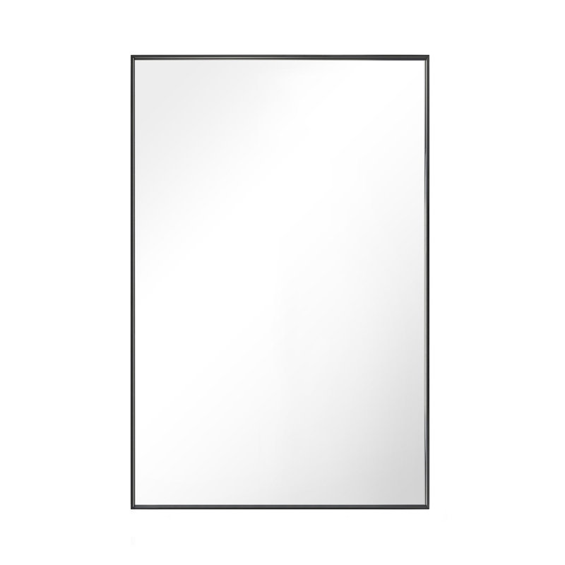 Modern & Contemporary Rectangle Bathroom Vanity Mirror Metal Framed Wall Mirror, Black, 36" x 55"