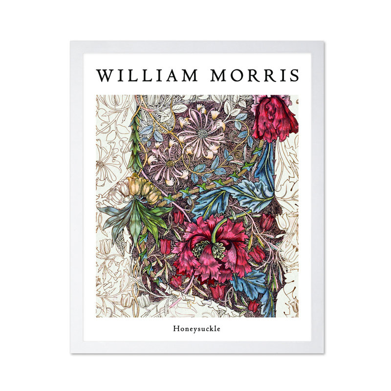 William Morris - Chèvrefeuille No2, Poster, White Framed, 11"H x 14"W