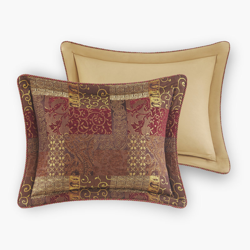 King Size Red Chenille Jacquard Comforter Set