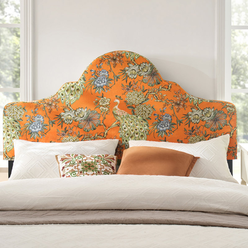 Casolo Traditional Dual-sided Upholstered Slipcovered Headboard with Adjustable Height, King, Orange