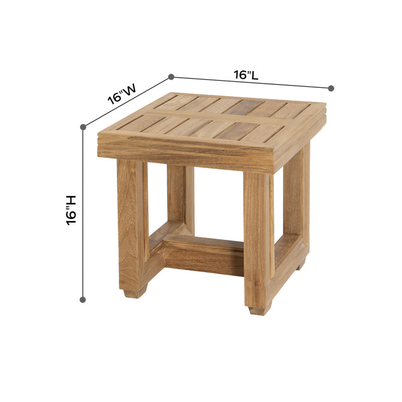 Ensemble de conversation en teck avec coussins Sunbrella 5 pièces Crelake, Sunbrella® blanc