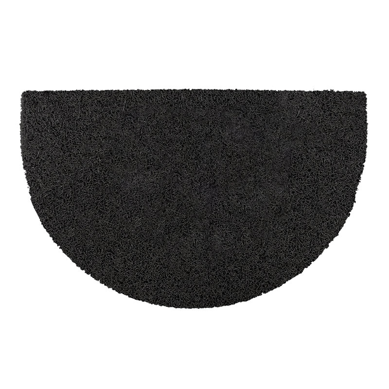 Plain Half Moon Doormat, Black