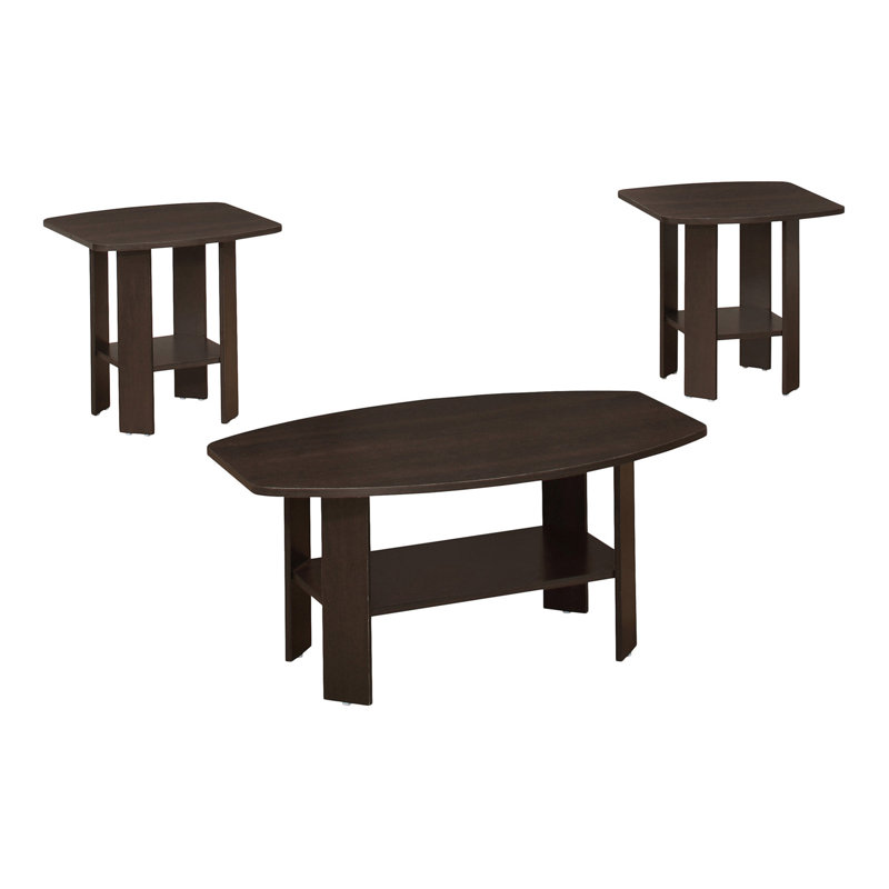 Table basse d'appoint 3 pièces Apollonia, Espresso