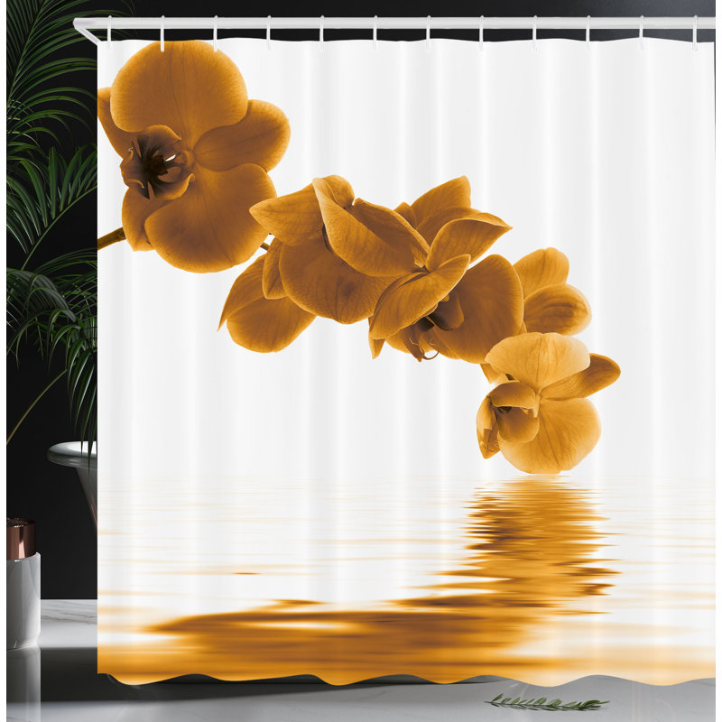  Rideau de douche avec crochets inclus, H 70 po x l 69 po, Jaune terre