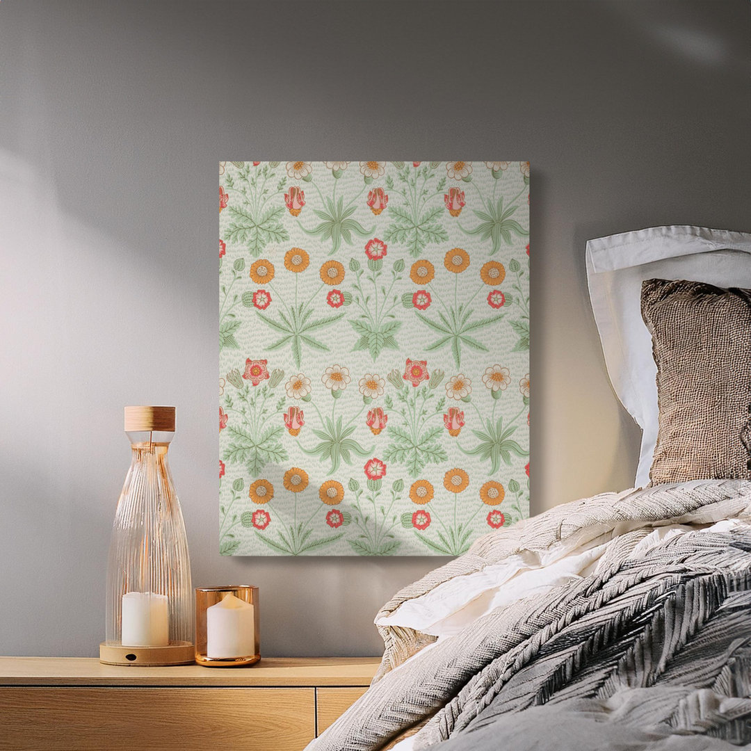 Vintage Botanical Floral Pattern Canvas Print