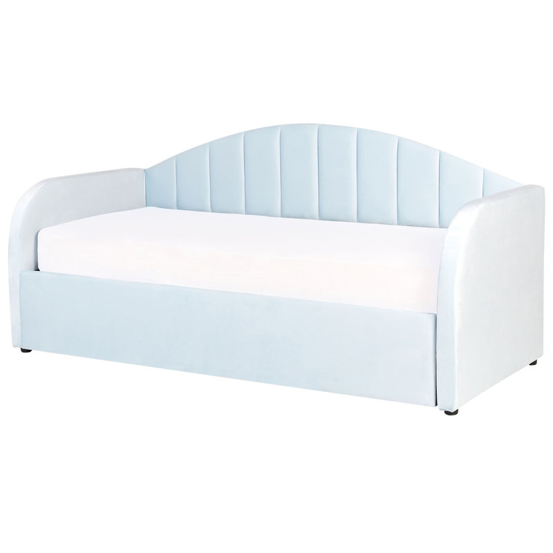 Amaryss Upholstered Daybed with Trundle, Light Blue