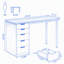 Bureau d'ordinateur 47 po à 5 tiroirs-132951391