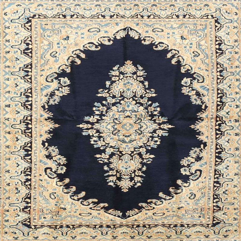 Tapis traditionnel beige / noir Gildford, Carré 4 pi