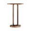 Table d'appoint ronde en bronze antique, plateau ovale ouvert de 39,3 cm (15,46 pouces) avec base profilée.
