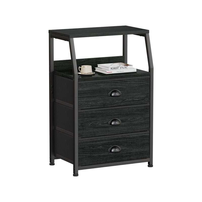 3 Drawer Storage Drawer, Black