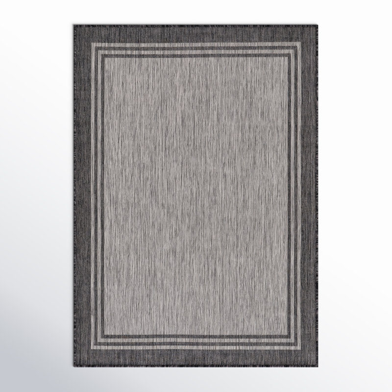 Waikiki Indoor/Outdoor Rug, Gray/Dark Gray, Rectangle 6' x 9'