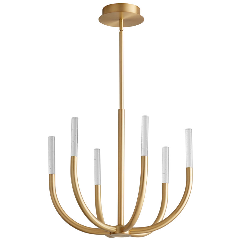 Lustre géométrique unique à 6 lumières Aldina, Laiton vieilli