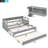 Extra-Long Twin Multi-Functional Solid Wood Platform Daybed, Classic Gray with Integrated Storage and USB Charging