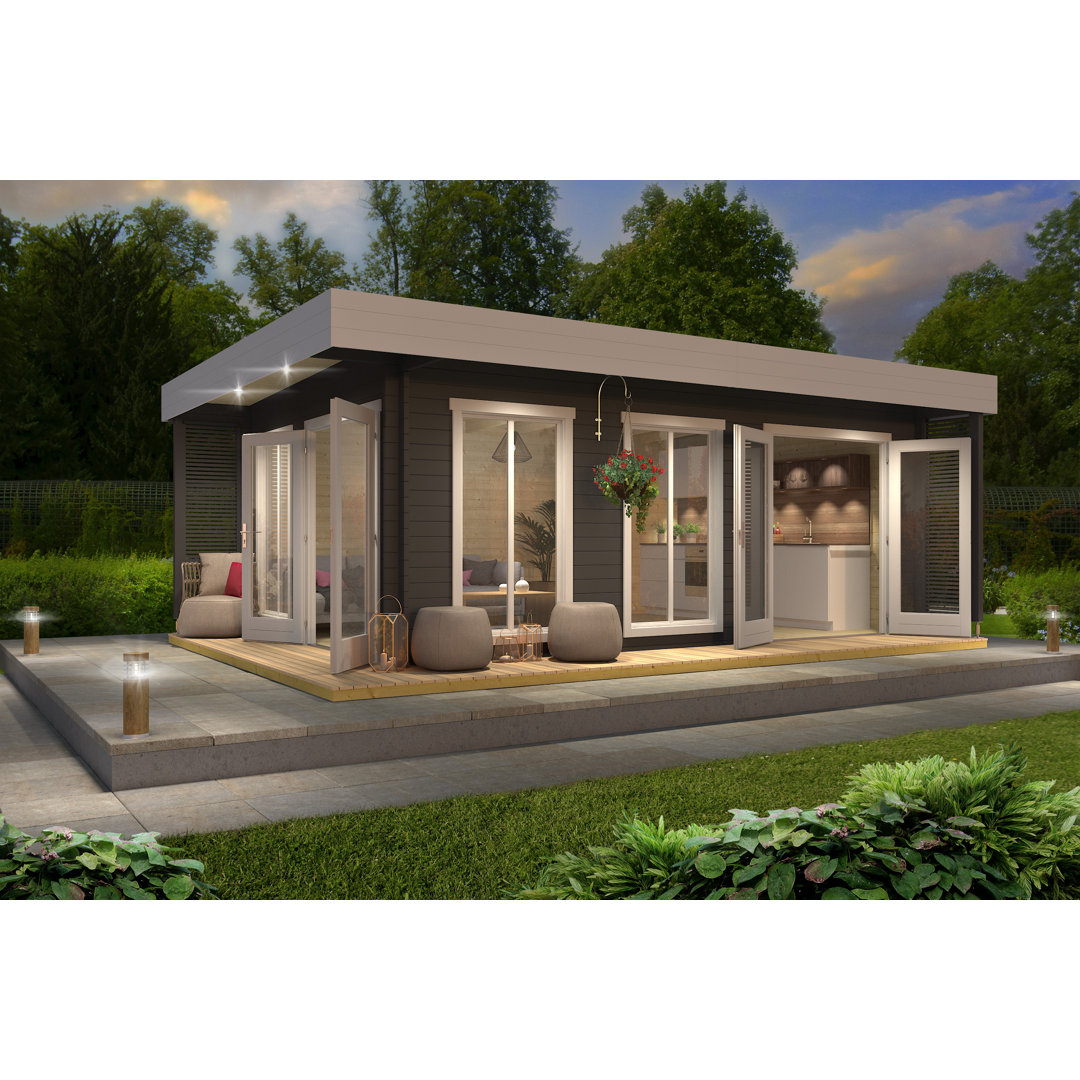 Lasita Dominica 19 x 13 Ft. Premium Log Cabin With Tempered Double Glazing (40mm)