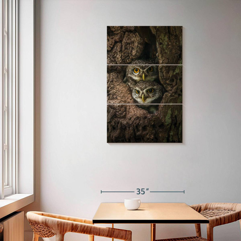 Brampt Owl Twins, 57" H x 36" W