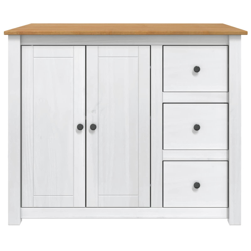 Solid Wood Kitchen Island, White