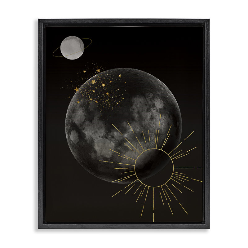 Minimal Planetary Galaxy, Jet Black Floater Frame, 21" H x 17" W