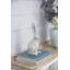 Charmante statue de lapin crème en ciment patiné pour le décor de la ferme, parfaite pour les plateaux de table et les tablettes