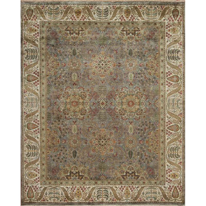 Golden Age Hand Knotted Wool Area Rug, Rectangle 6' x 9'