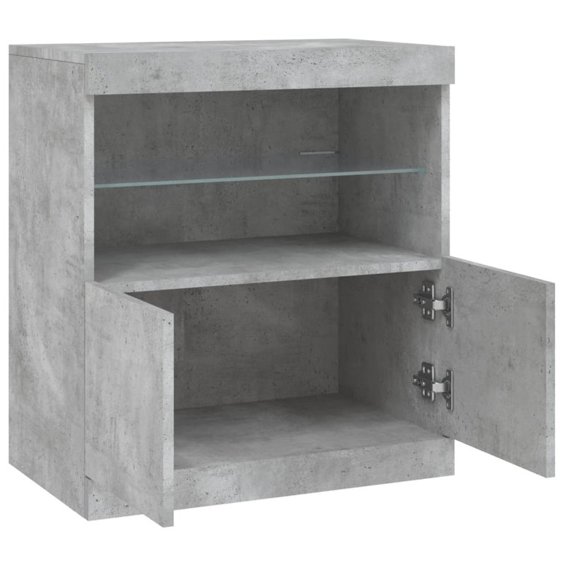 Basiliki Sideboard with LED Lights, Concrete Grey