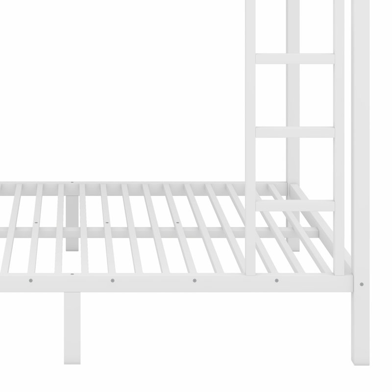 Metal Bunk Bed For Teens And Adults, Full Over Full, White