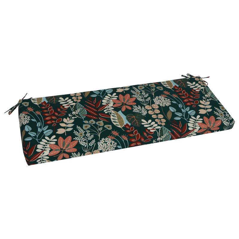 Outdoor Bench Cushion, Green/Windcrest Spruce Floral
