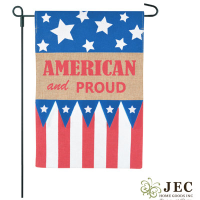 Double Sided 18 in. H x 12.5 in. W Polyester Independence Day Garden flag