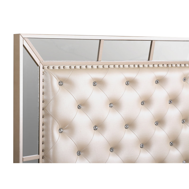 Élégant lit contemporain blanc perle, Lit simple