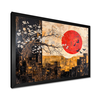 Éternelle soleil de paysage japonais IV - Paysage japonais, art mural, salon