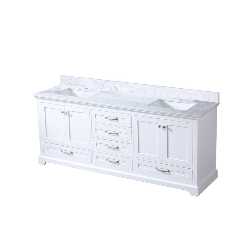 Double Bath Vanity with Cultured Marble Top, White