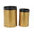 Yanae Metal Nesting Side End Gold Accent Table with Black Tray Tabletops Set