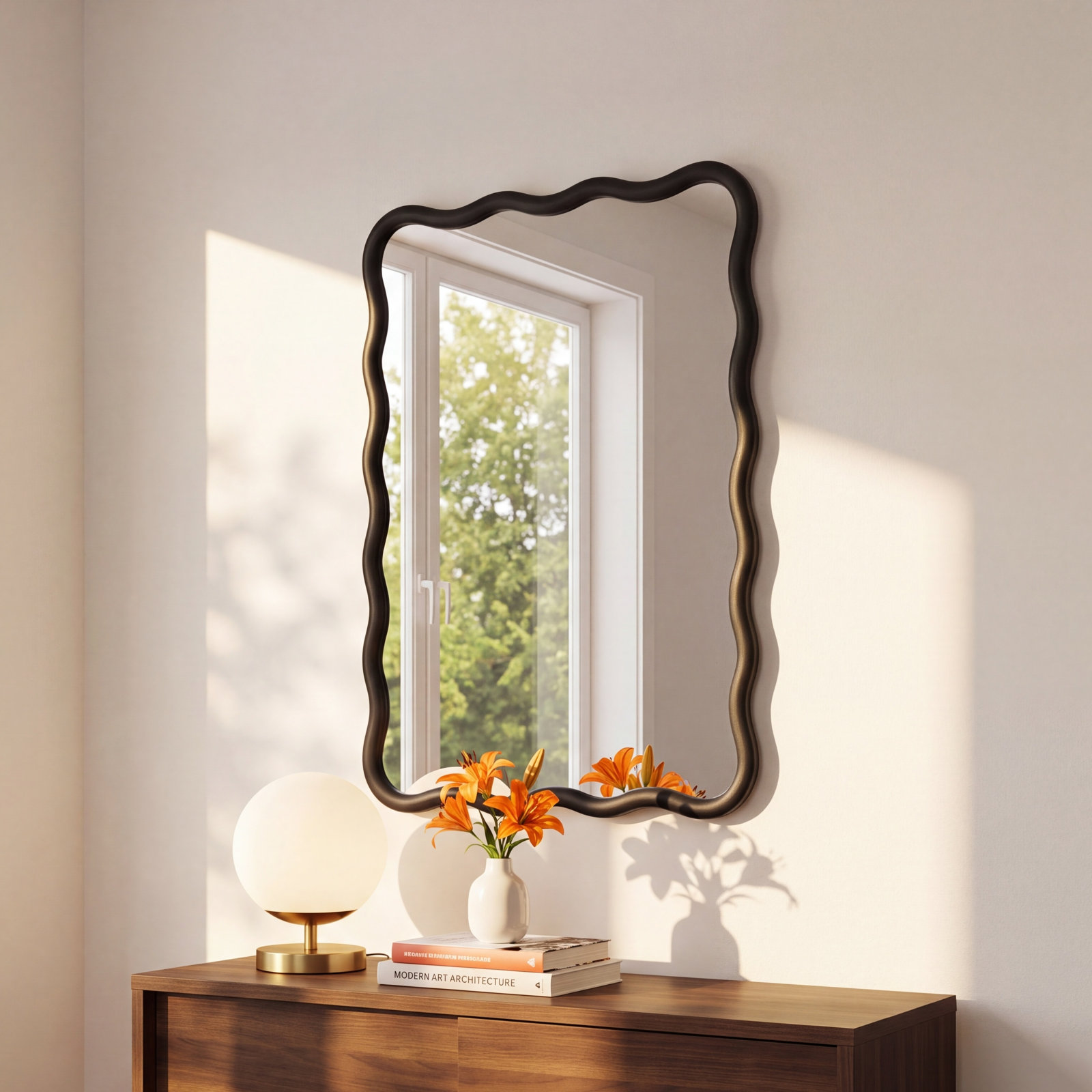 Andy Abstract Mirror, Black