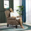 Fauteuil inclinable avec massage & amp; Chaleur, fauteuil à oreilles manuel, brun noyer | Revêtement en lin-675978321