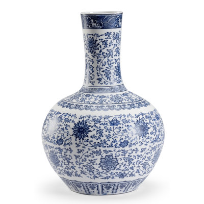 Vase de table en céramique 17,75 "Edo
