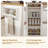 Rolling Kitchen Island With Drop Leaf, Trash Can Cabinet, Drawers And Storage, White-1691817912